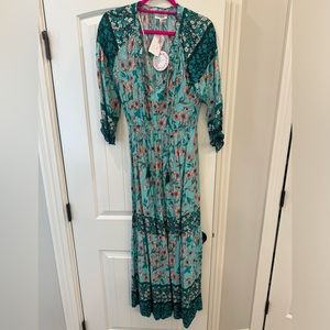 Umgee Floral Maxi Dress - Size Small